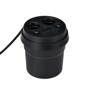 

12-24V LCD Multi-Function Cigarette Lighter Dual USB Cup Car Charger Car Phone Charger Power Adapter Car Model Car Styling