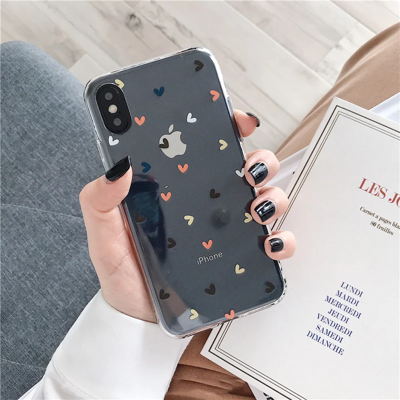 Мягкий прозрачный чехол Jaomax из ТПУ с милыми цветами и сердечками для iPhone 11 5S SE 6 S 7 8