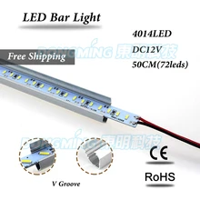 50 шт. светодиодные ленты бар светильник 144led/m дневные ходовые огни 12V белый/холодный белый, не является водонепроницаемым U/V паз алюминиевый 50 см адвокатского сословия СИД светильник 4014