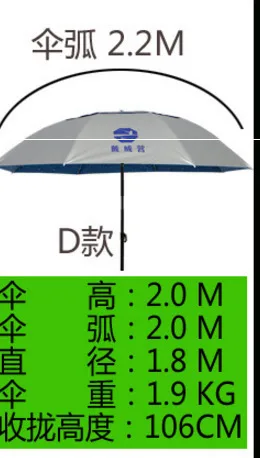 Горячая 1,8-2,2 м пляжный рыболовный 12 Тип складной зонт Открытый Универсальный дождевик солнцезащитный анти-УФ навес Кемпинг Тент - Цвет: D2