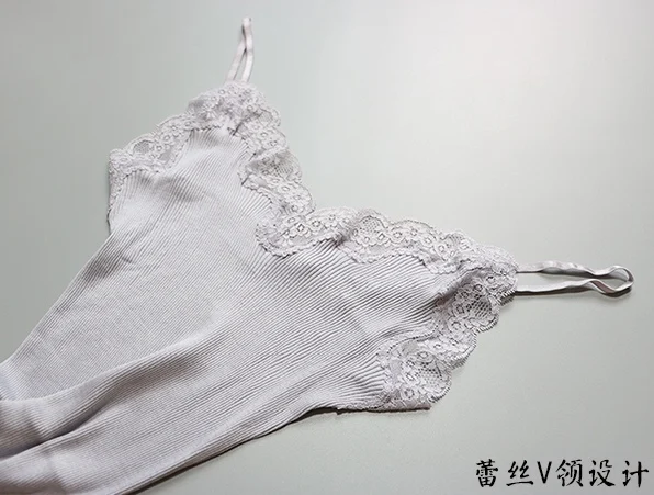 70% Silk 30% Cotton Knit Lace Camisole Top Vest Sleepwear Spaghetti Strap SG309 70% Silk 30% Cotton Knit Lace Camisole Top Vest Sleepwear Spaghetti Strap SG309