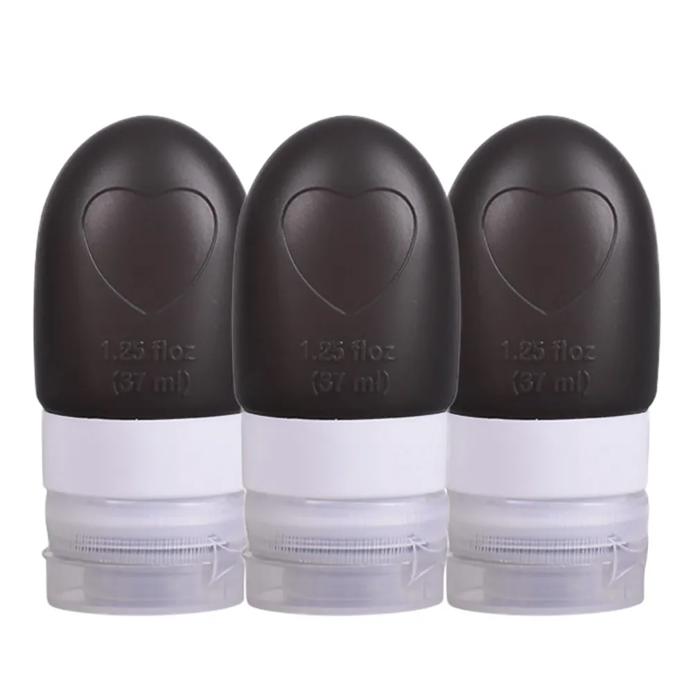 

3Pcs Empty Containers Bottles Squeezable With Suction Cup Refillable Bottles Portable Soft Silicone Travel Shampoo Cosmetics