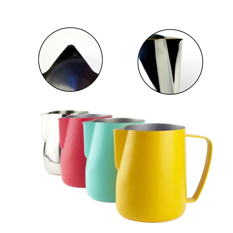 Milk Jug 0.3-0.6L Stainless Steel Frothing Pitcher Pull Flower Cup Coffee Milk Frother Latte Art Milk Foam Tool Coffeware