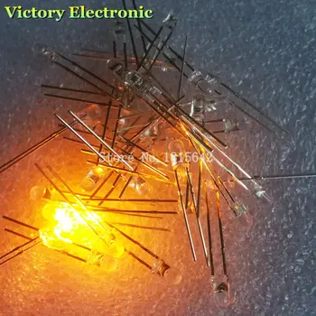 

200PCS/Lot 3mm Round Yellow LED Diode Super Bright Water Clear LED Light Lamp Yellow color New