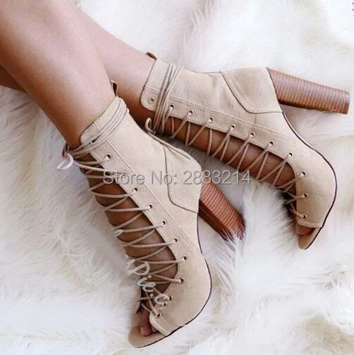 lace up gladiator sandals block heel