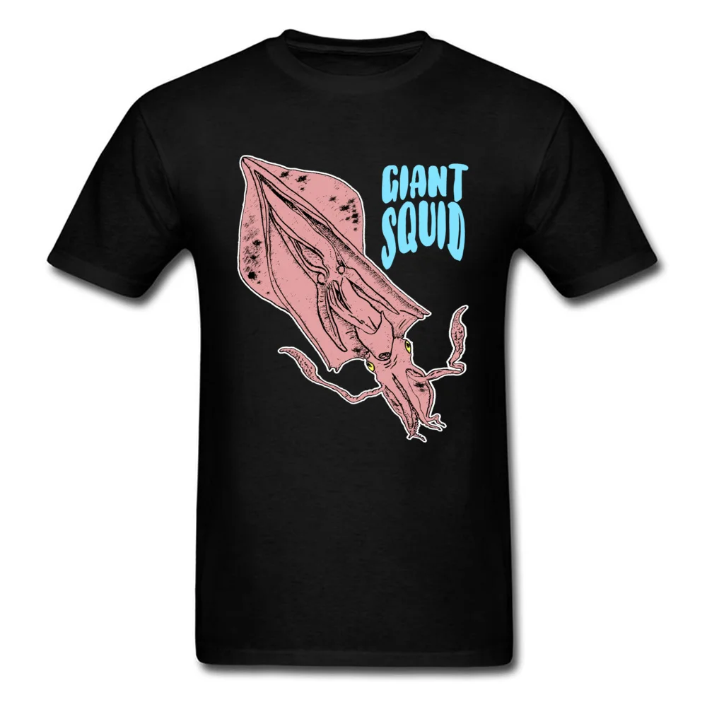T Shirt Giant Squid Ocean Sea Animal Fall Short Sleeve 100% Cotton Fabric Crewneck Men Top T-shirts Normal Tee Shirt Hot Sale Giant Squid Ocean Sea Animal black