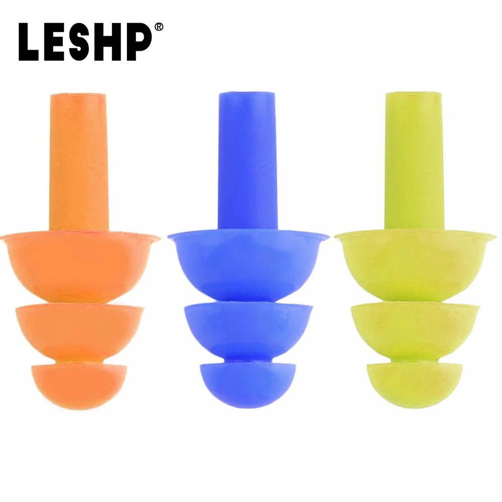 

LESHP 1Pair Soft Silicone Swimming Ear Plugs Sound Insulation Swim Plug Anti-Noise Ear Protection Plugs or for Quiet Sleep