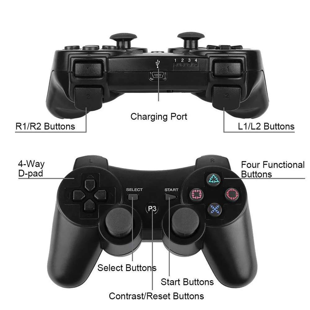 Bluetooth контроллер для SONY PS3 геймпад Sony Play Station 3 беспроводной джойстик SIXAXIS С Двойной