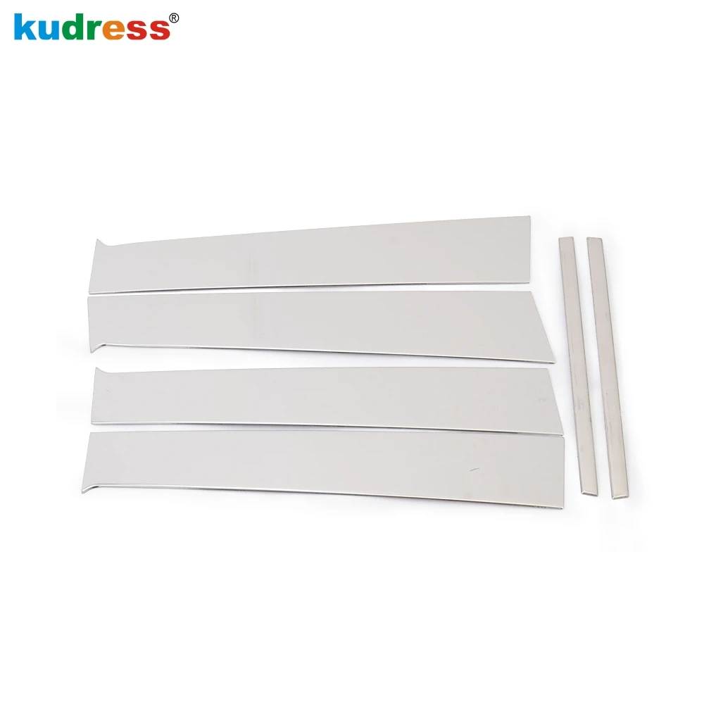 

For Nissan Versa Sedan 2012 2013 2014 2015 Center Pillar B+C Windows Middle Frame Trims Stainless Steel Window Decoration 6pcs