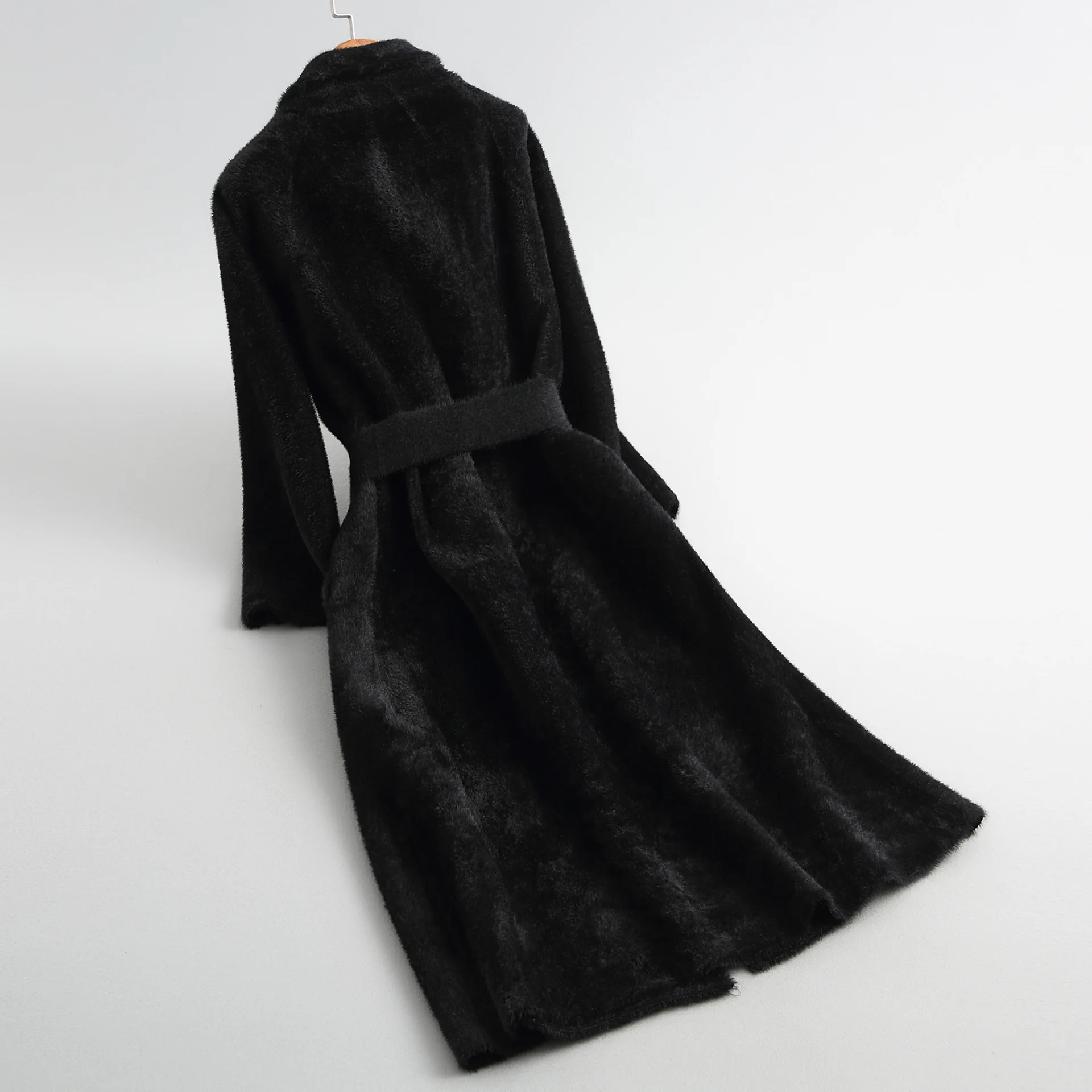 INNASOFAN пальто женское осень-зима алмазно-бархатное пальто Евро-американская мода теплое вязаное пальто с карманами в отложном воротнике