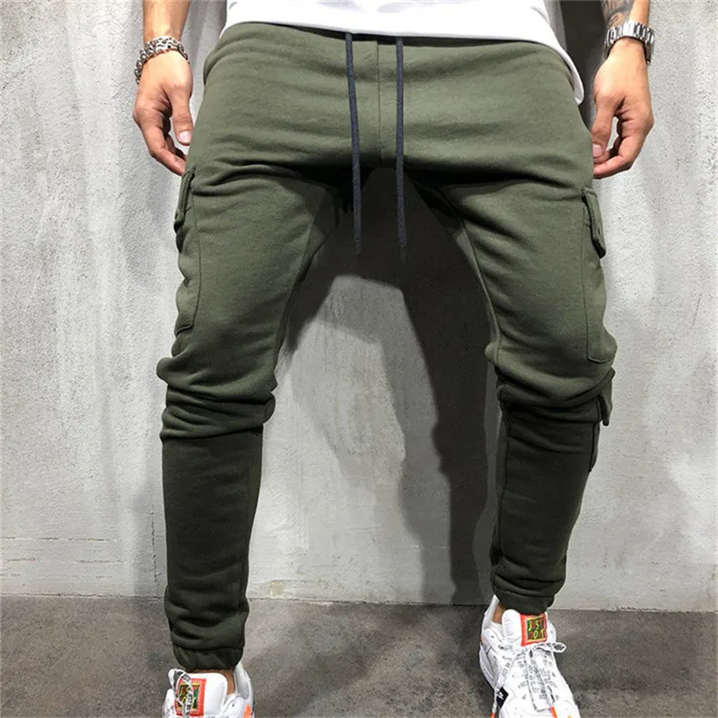 Повседневные мужские однотонные спортивные штаны для бега, бодибилдинга, брюки высокого качества для фитнеса, модная мужская одежда