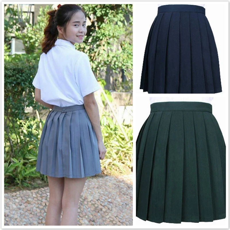 Japanese School Uniform High Waist Ball Pleated Skirts Harajuku Skirts