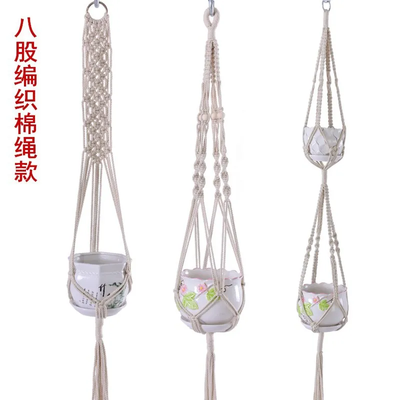 

Natural Cotton Rope Braided Basket Bag Macrame Hanging Pot Plant Holder Size Choosing