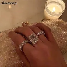 Обручальное кольцо choucong, 925 пробы, серебро AAAAA cz, обручальное кольцо для женщин, Свадебные вечерние ювелирные изделия