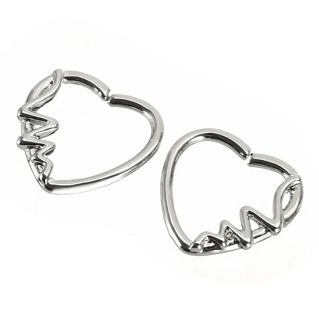Sexy Zircon Crystal Nose Ear Rings Helix Tragus Piercings Cartilage Earring Love Heart Hoop Earring Body Jewelry Shellhard 2pcs
