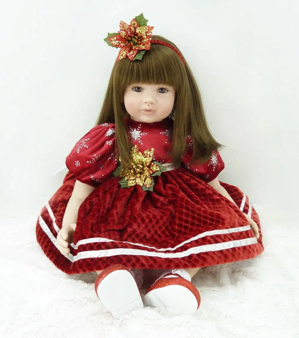 

22 inch 55cm Silicone baby reborn dolls Children's toys christmas girl
