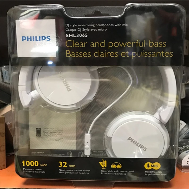 Наушники Philips SHL3065 с шумоподавлением микрофоном и повязкой на голову дизайн для