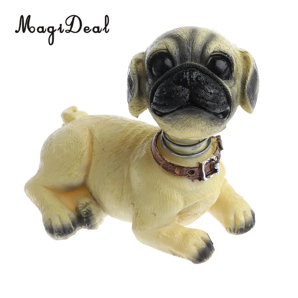 Cute Shaking Head Lucky Dog Puppy Pug Bobbing Heads Bobblehead Toy Aniaml Pet Figures Car Dashboard Auto Decoration