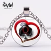 SIAN-collar de póker con estampado secreto Q Queen, cabujón de cristal con estampado de corazón, efecto 3D, colgante, joyería, novedad, venta al por mayor ► Foto 1/5