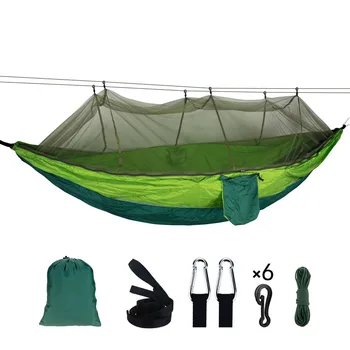 

High Quality two person double Hammock mosquito net Parachute Fabric Camping Travel Hammock