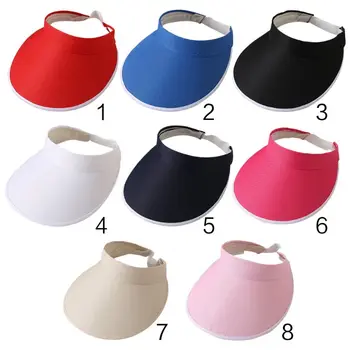 

8 Colors Unisex Summer Empty Open Top Baseball Cap Solid Color Wide Brim Sports Outdoor Cycling Adjustable Elastic Sun Visor Hat