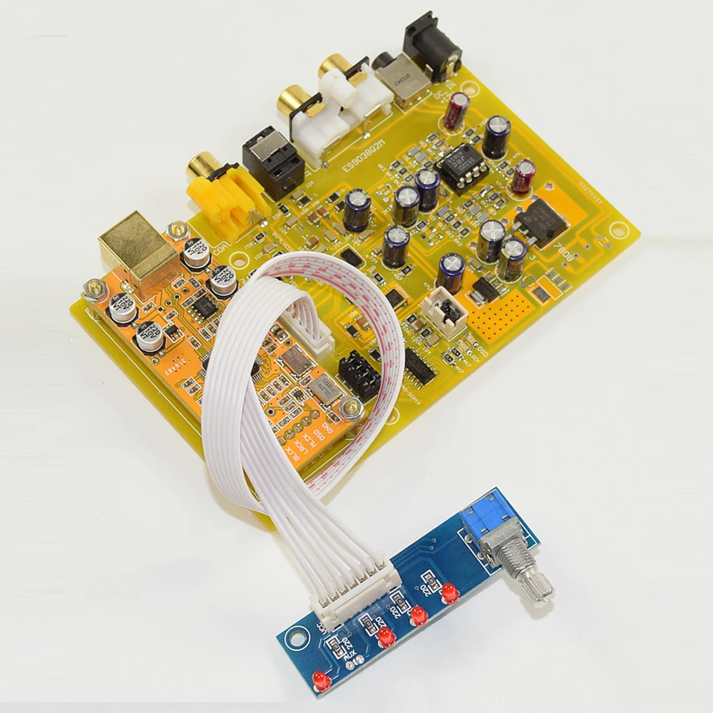K38 ES9038Q2M Triple Switch DAC Decoder Board Support Fiber/Coaxial/USB Input Audio Board