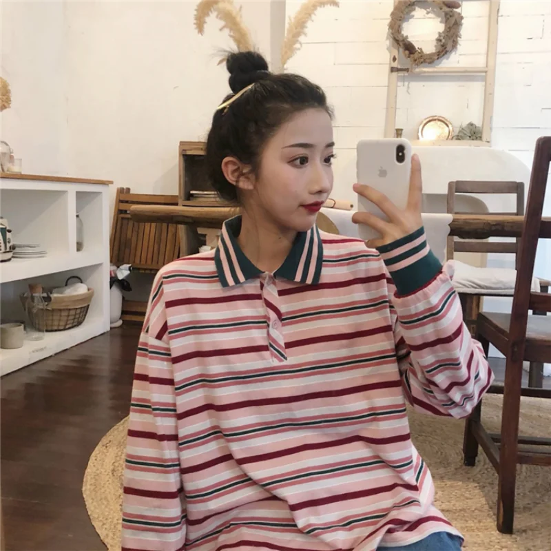 

Women's T-shirts Tops Japanese Kawaii Ladies Ulzzang Casual Loose Vintage T-shirt Female Korean Harajuku Clothes For Women
