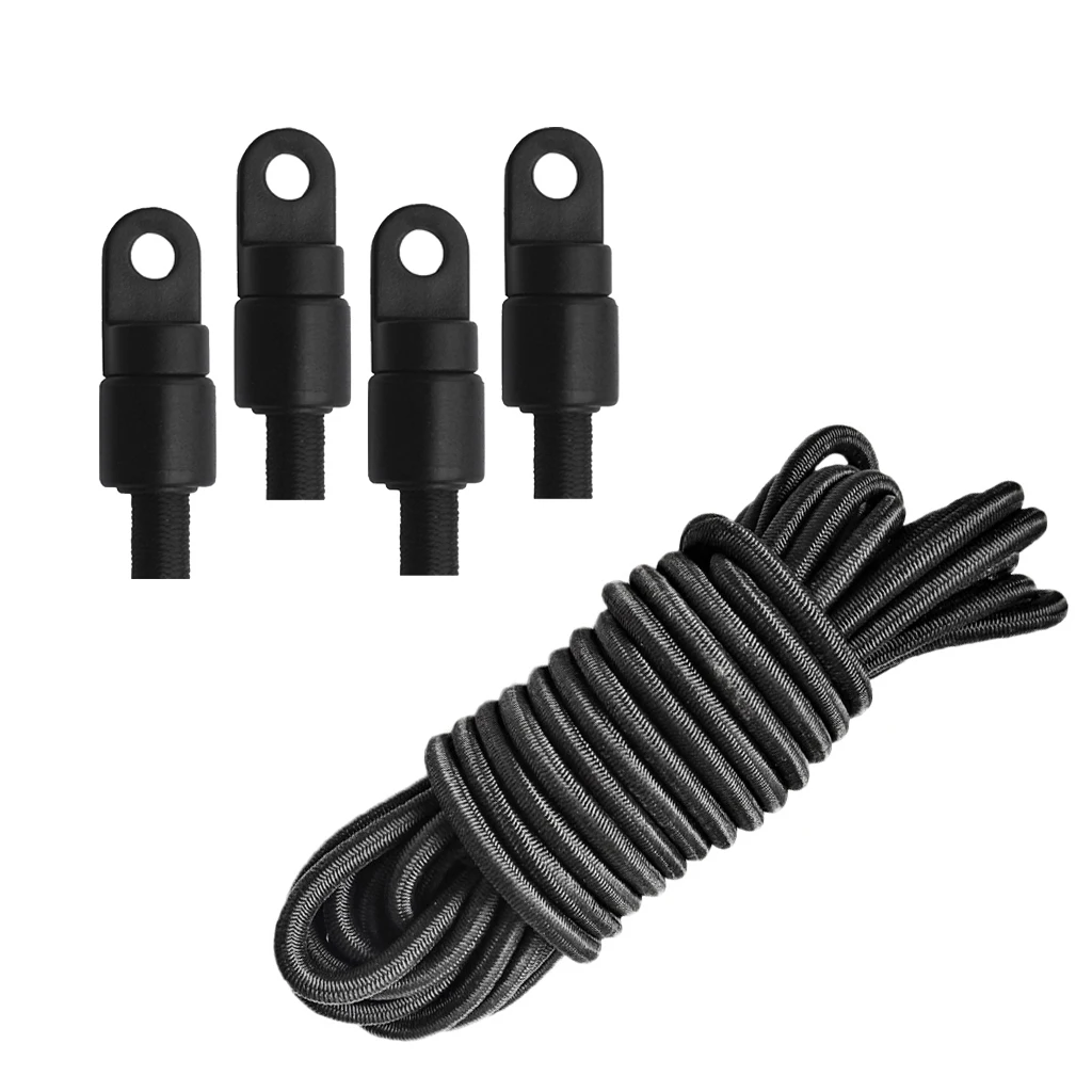 

Strong Marine 5mm 5m Elastic Rope Shock Cord + 4 Pieces Rope End Stop Black