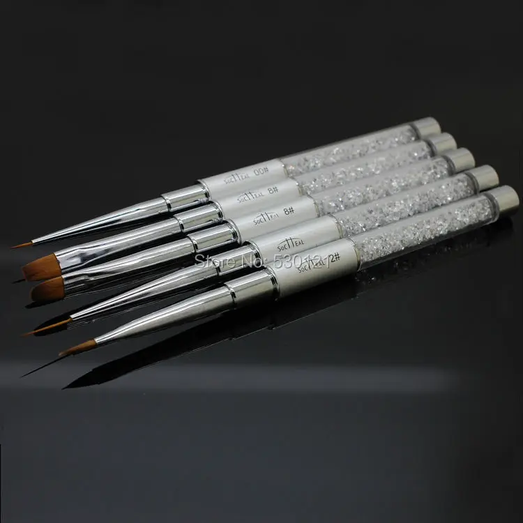 Free Shipping A Level Quality 5pcs/Set Crystal Nail Brush Nail Art Pen to Draw Nail Pattern on Nail