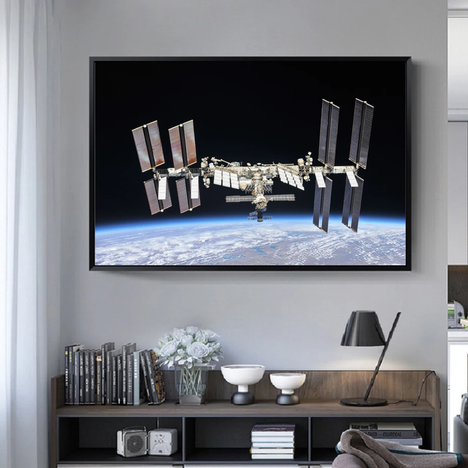 Us 1 09 45 Off Modern Technology Estimates Space Station Wall Art Prints Canvas Paintings Space Posters Pictures For Living Room Home Decor In