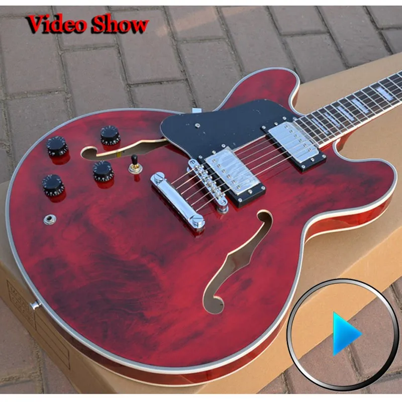 

Custom shop ES 335 left handed guitar Hollow body musical instruments chinese jazz electric guitar free shipping