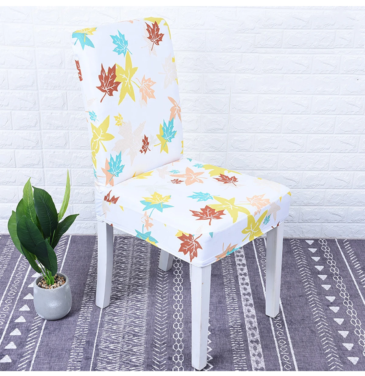 

Butterfly Printing Dining Chair Cover Spandex Elastic Chair Protector Slipcover Removable Dustproof Decorative Seat Case
