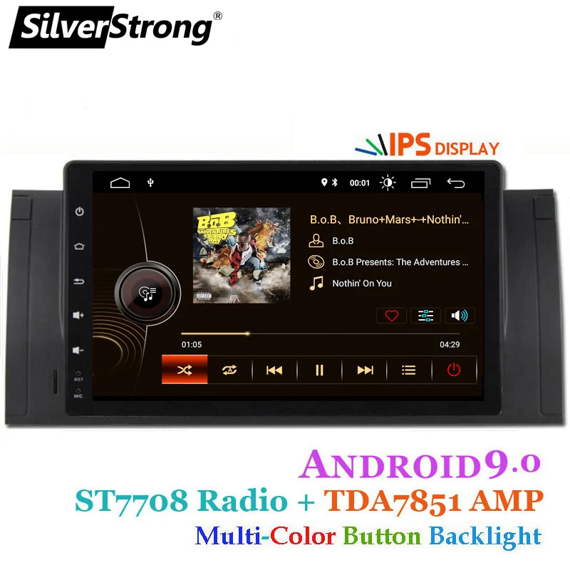 Clearance SilverStrong Android9.0 Car 2DIN GPS Radio tape recorder stereo For BMW E53 E39 X5 Stereo navigation 4