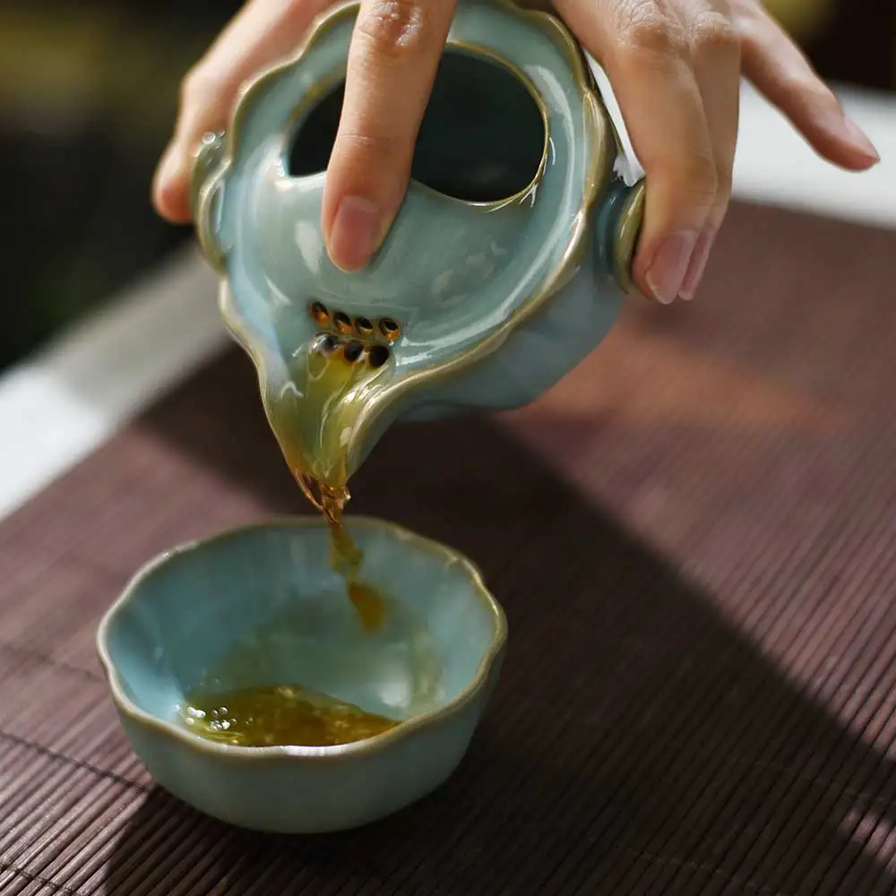 

Newchinaroad creative china travel teaset Kung fu for one, portable easy porcelain teapot kettle gaiwan and ceramic cup