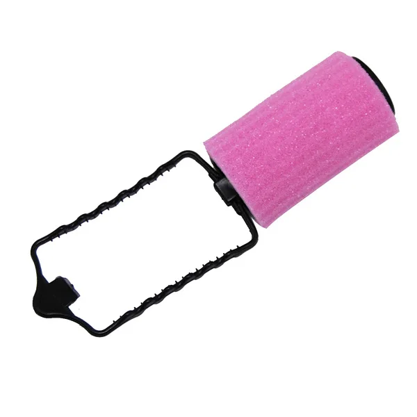 Розовый губчатый Валик Черный пластик DIY Пена бигуди для женщин Hairwear