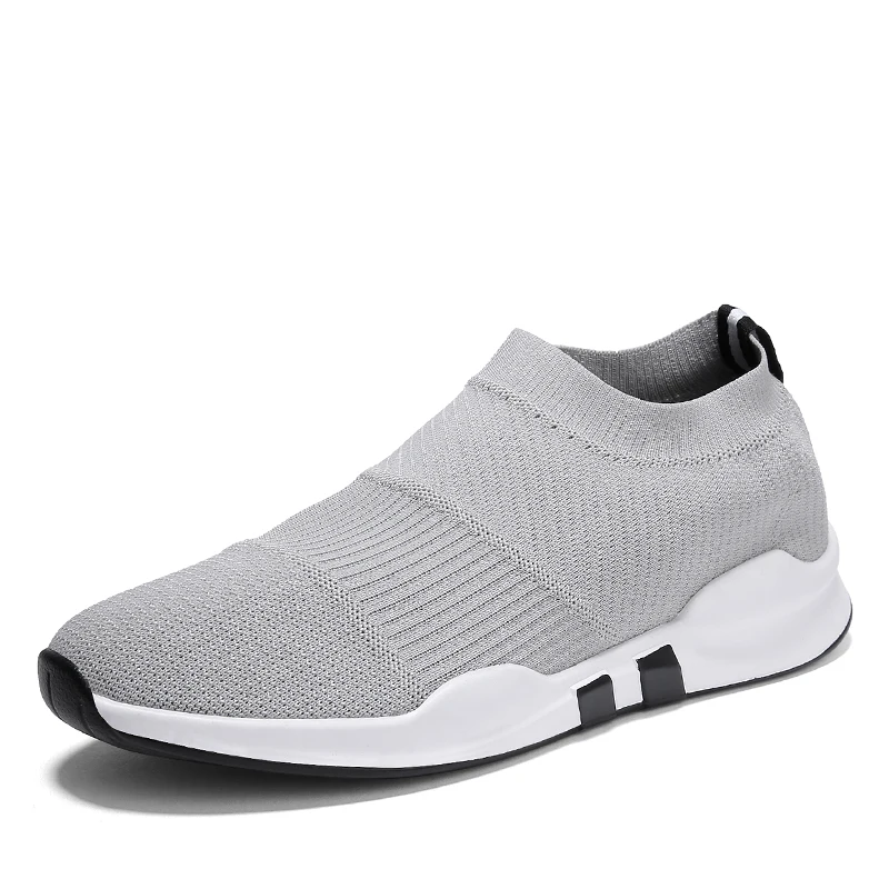 Men Casual Shoes Breathable Fashion Men Shoes Slip On Adult Outdoor Walking Shoes Gray Sneakers Male Solid Men Footwear Cheap