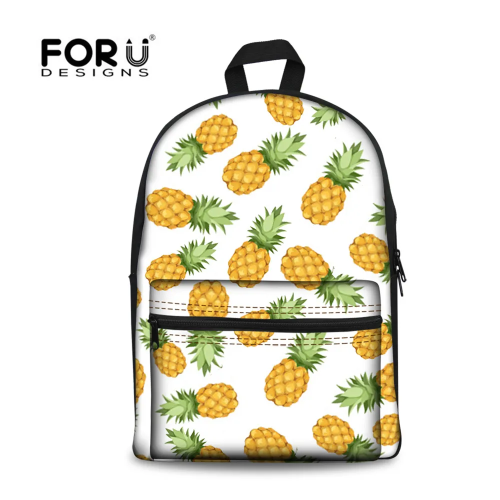 

FORUDESIGNS Summer Fruit Canvas School Bags Pineapple for Girl Teenagers Korean Backpack Back to School Student Bag Rucksack