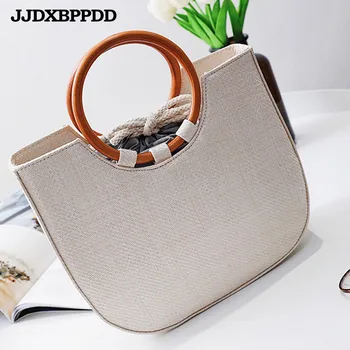 

JJDXBPPDD Summer Women Shoulder Bag Handbag Crossbag Bohemian Woven Beach Straw Bag Female Boho Shell Beach Totes