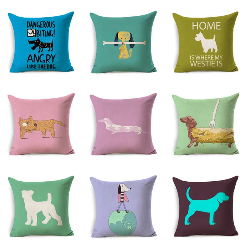 Colorful mordern nordic style Dachshund bulldog print Cushion Cover 45x45cm Sausage Dog Pillow Cases Kids Bedroom Decoration Colorful mordern nordic style Dachshund bulldog print Cushion Cover 45x45cm Sausage Dog Pillow Cases Kids Bedroom Decoration