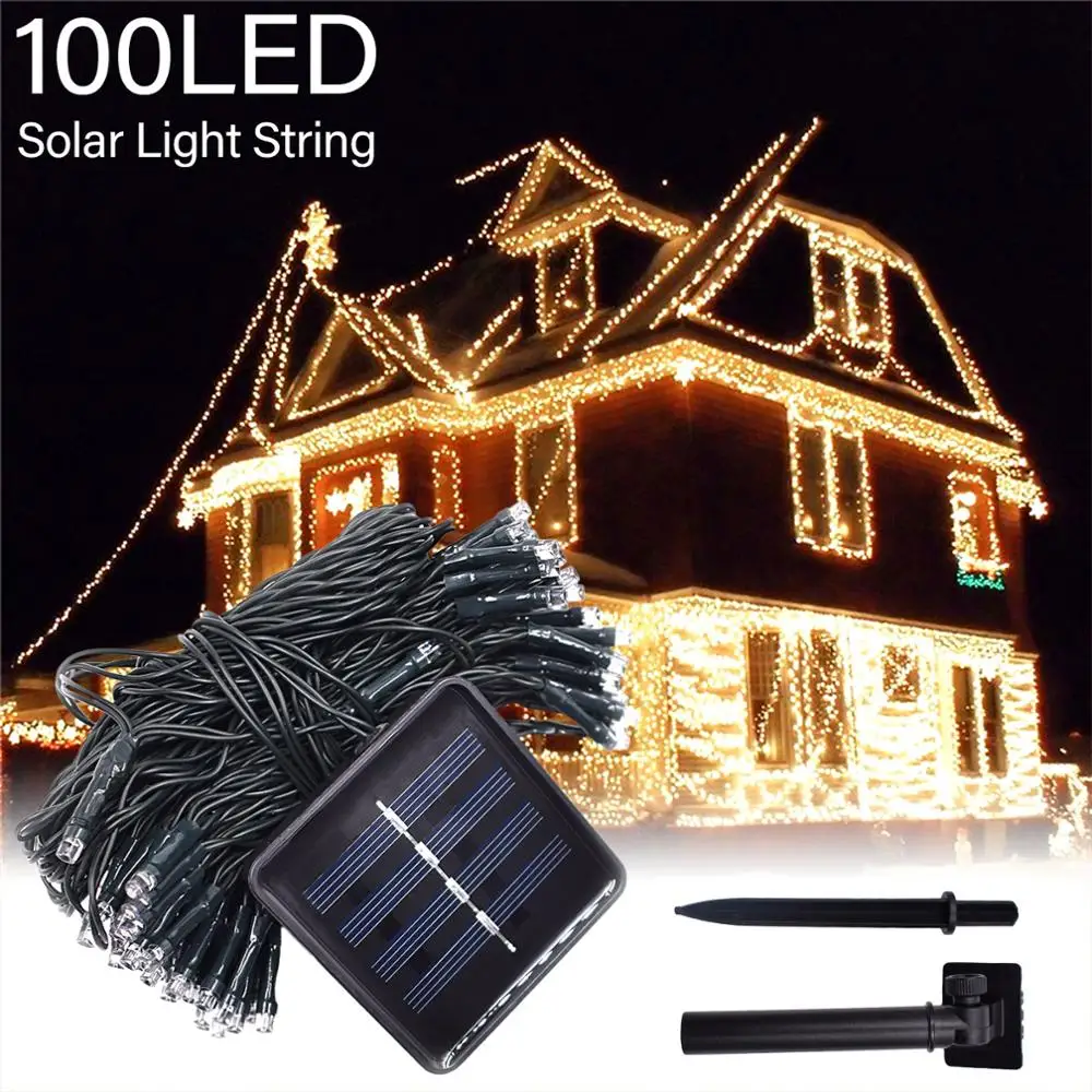 

50/100/200 Led Solar Fairy Lights Outdoor Waterproof Street Garland Houses Christmas Garden Decorations String Light Strip Chain