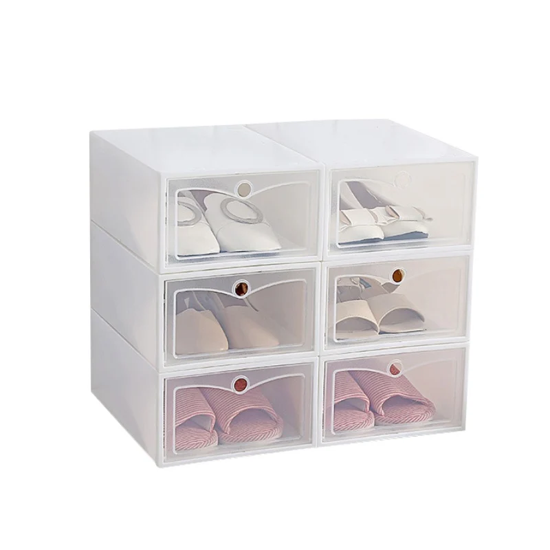 Пластиковая Складная коробка для обуви, прозрачная коробка для хранения обуви, органайзер для ящиков, домашняя коробка для обуви DIY, разделитель ящика для хранения дома - Цвет: SW-Small