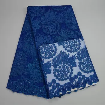 

New fashion hiquality 5yards French laces African tulle lace fabric wholesale net mesh lace fabrics for women dress