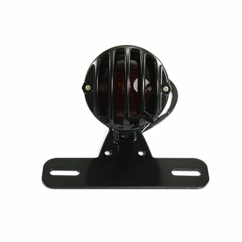 

Universal Motorcycle Steel Aluminum License Plate Rear Brake Running Tail Light for HARLEY BOBBER CAFE Chrome Black D15