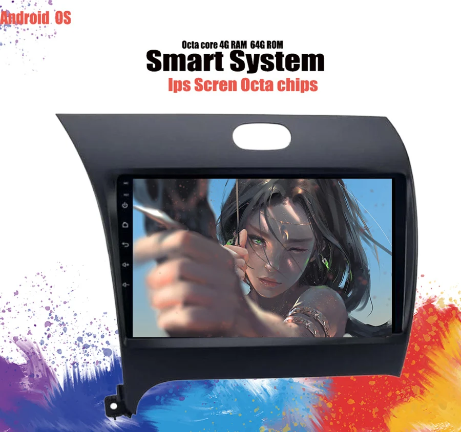 Flash Deal Android 9.1 2 DIN Car DVD GPS for Kia CERATO K3 FORTE 2013 2014 2015 2016 head unit radio video player wifi 4+64GB Cassette 0