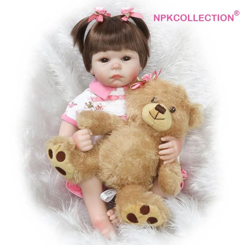 

55cm Silicone Reborn Dolls Realistic Reborn Babies Toys For Girls Lifelike Reborn Babies Birthday Gift Lovely Brown Eyes Doll