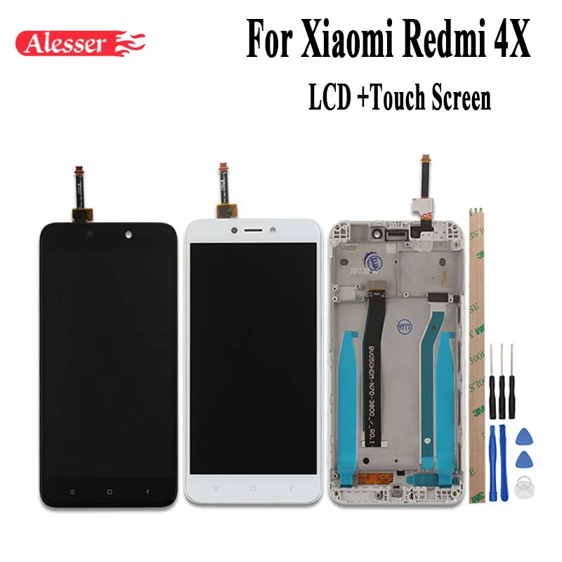 

Alesser For Xiaomi Redmi 4X LCD Display and Touch Screen Or With Frame Screen Digitizer Assembly 5.0 Inch+Tools Perfect Repair