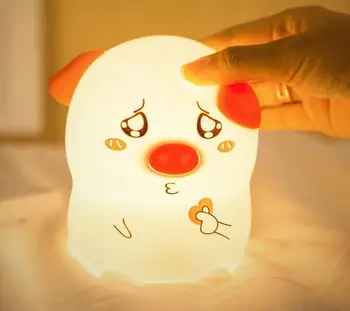 

HobbyLane Cartoon USB Charging Pig Shape Silicone Pat Sensing Night Light for Kids Bedroom