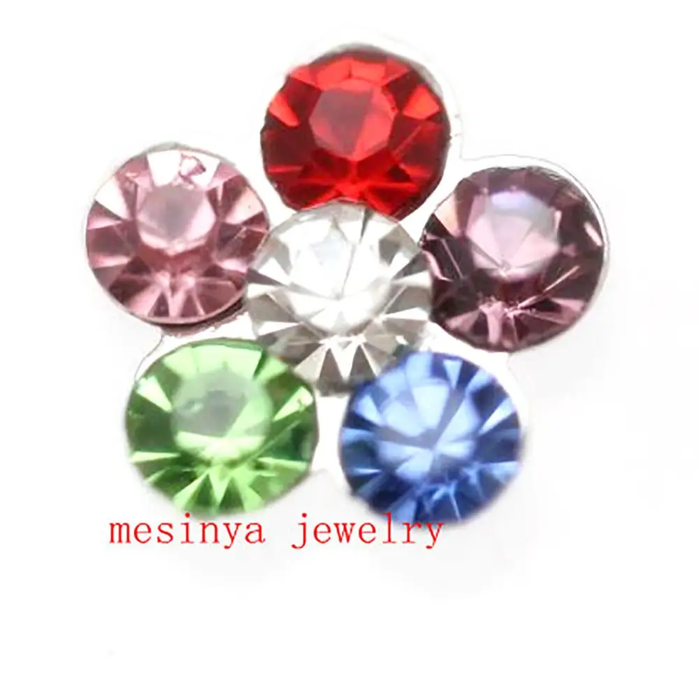 

10pcs Crystal Flower Custom Floating Charms For Glass Locket