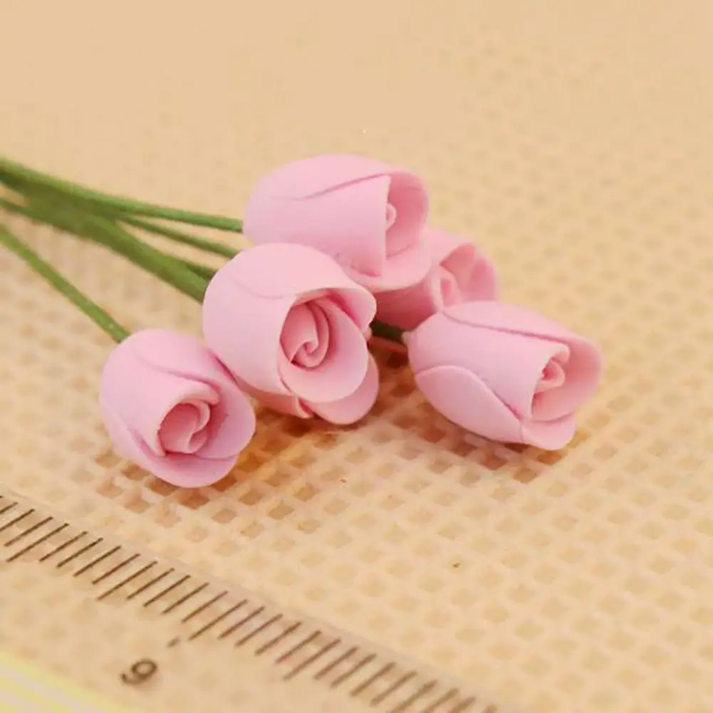 1:12 doll house miniature clay flower yellow//pink rose Low Price