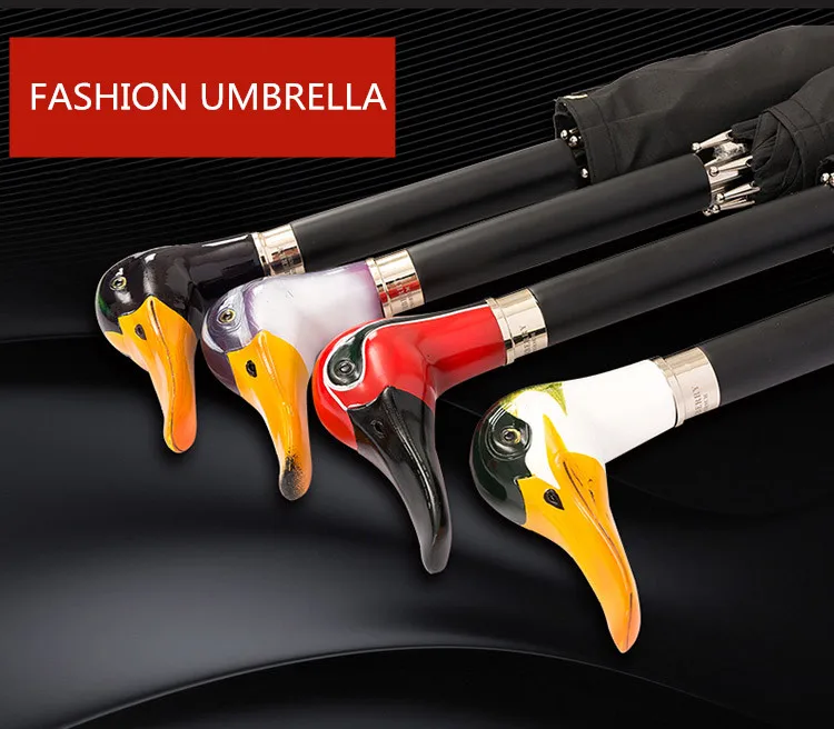 Модный зонтик от дождя, женский элегантный зонтик с головой утки, Paraguas, для шоу на сцене, ручные зонты, зонтик с деревянной ручкой, Parapluie